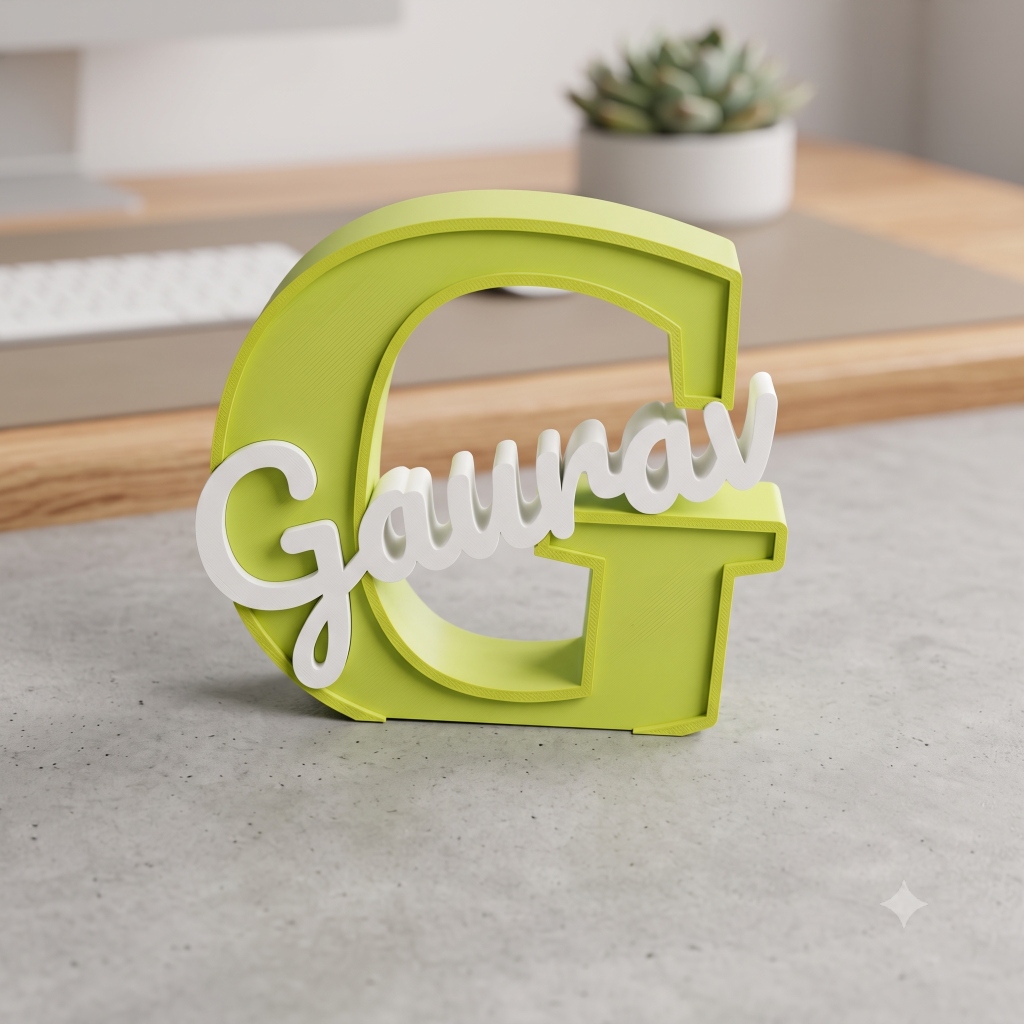 Custom Name & Logo Desk Plaque — 3D printed custom name plate collectible by Alycia's Studio
