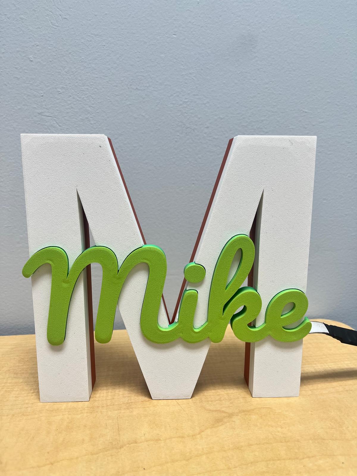 Custom Monogram Initial & Name Desk Plate — view 4 of 5 by Alycia's Studio